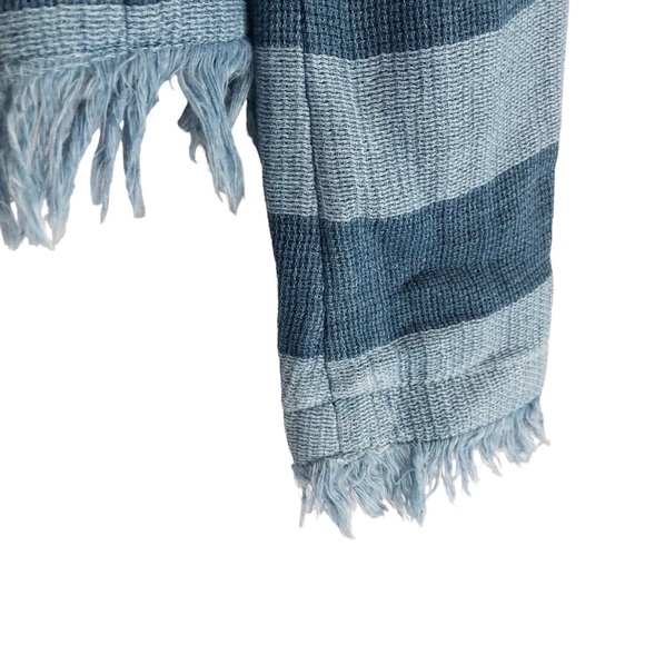 AG Adriano Goldschmied Blazer The Capucine Jacket Blue Stripe Crop Fray Hem XS - Picture 8 of 15